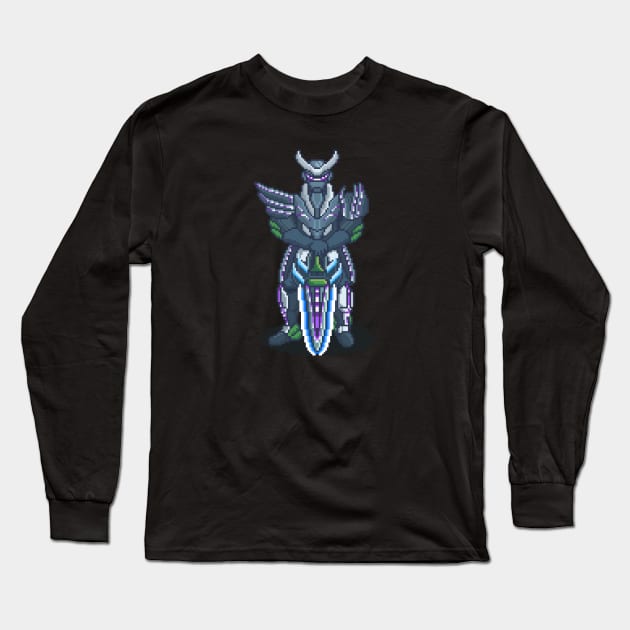 Pixel Art Cyber Knight Long Sleeve T-Shirt by PixelCarvel